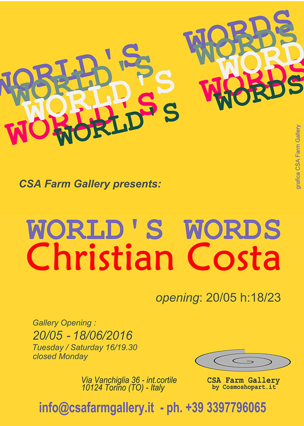 Christian Costa, 'World's Words', 2016 © aut./CSA