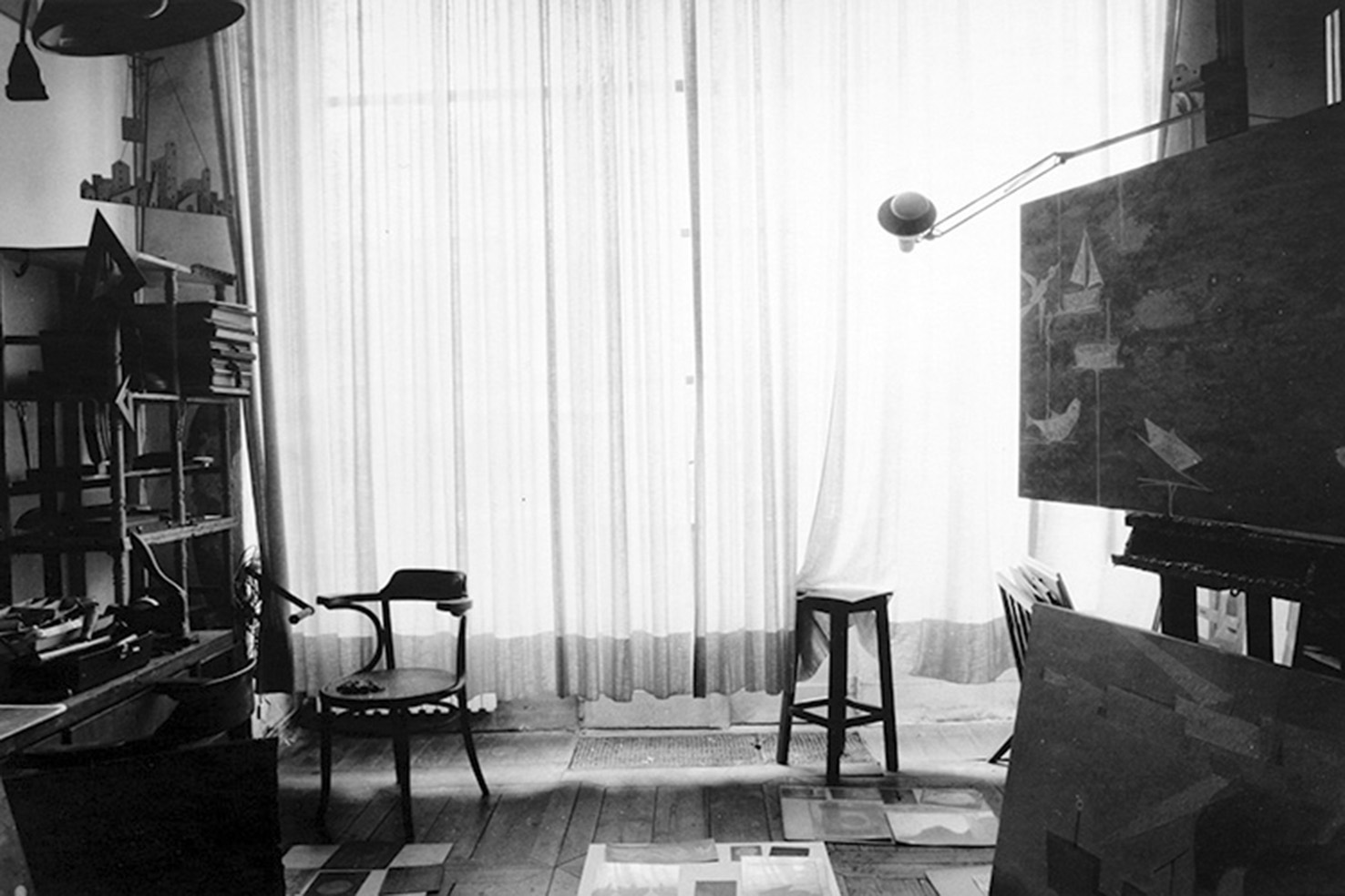 E. Obiso, 'La casa di Francesco', lo studio, Torino, 2013, foto b/n © l'autore / G. Costa / Archivio Casorati