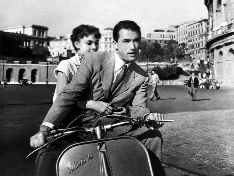 La 'Vespa' Piaggio, protagonista - con Audrey Hepburn e Gregory Peck - del film 'Vacanze Romane' (1963) di William Wyler, celebrata nel 70° anniversario ad 'Automotoretrò' 2016, foto © aut./Paramount/Piaggio/ASI/BEA/GLE